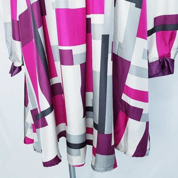 Vintage Catherine Malandrino Silk Geometric Shift Dress - Picture 3 of 15